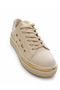 Beige Women's Casual Thick Sole Sneaker Shoes - 7