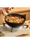 Uncoated Iron Frying Pan with Wooden Handle – Deep Cooking Wok for All Stove Types | Eco-Friendly