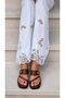 Lamalia Slippers Genuine Leather Tan Leather with Flip-Flop Detail