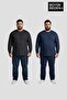 Men's Large Size 2-Piece Set Long Sleeve 2 Thread Crew Neck T-Shirt Spr26Bea942+2