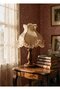 Light Brown Needlepoint Lampshade Handmade Classic Model Wooden Base knvc002 - 2