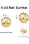Seashell Stud Earrings for Women, Gold Nautical Jewelry, Beach Summer Accessory - 3