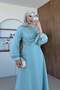 Daisy Pleated Evening Dress Mint - 3
