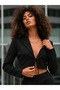 Lacing Detail Crop Blazer Jacket - Fw25 - 3