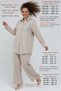 Plus Size Women's Spring Summer Viscose Trousers Shirt Mom Set - Tencel Fabric Double Stone Loose Fit Shirt Beige