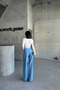 Women's Cotton Wide Leg Palazzo Blue Denim Trousers - 7