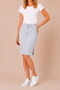 High Waist Denim Skirt for Women – Midi Length Denim Skirt with Back Slit, Casual & Office Stylish - 2