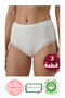 3-Piece Women's White 100% Cotton Heart High Waist Lace Panties Set