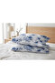 Pillow Cover 2 Pieces White Background Blue Flowers Leaves Gray - Black (48X65) High Quality, Useful, Stylish, Beautiful - 3