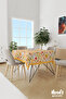 Yellow Pencil and Basketball Ball Patterned Suede Carefree Tablecloth