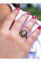 Natural Stone Pink Quartz Round Natural Stone Antique Model Women's Adjustable Ring Euy74Pk - 2