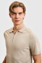 Men's Slim Fit Polo Collar Half Zipper Stone Sweater 50324302-Vr049 - 2
