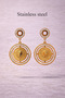 Sparkling Jeweler Model Quadrant Steel Earrings – Dangle Design (Gold Color) - 4