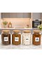 Set of 4 Wooden Vacuum Lid Glass Sugar Coffee Turkish Coffee Instant Coffee Storage Jar Set 800 ml - 6