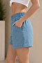 - Women's Summer Thin Fabric Elastic Waist Loose Cut Shorts-C632-Ice Blue - 7