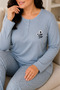 Women's Regular Plus Size Breeze Fabric Mom Pajama Set for Middle Age and Above 4575 - 5