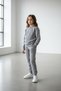 Girl's Gray Melange Color Long Sleeve Tracksuit Set with Elastic Cuffs - 40003 - 2