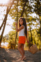 Dalia Orange Cotton Girls' Shorts - 4