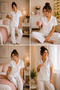 Women's White Buttoned Pajama Set Short Sleeve Comfortable Home Wear - 3