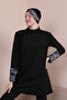 Large Size Fan Long Sleeve Palm Model Closed Hijab Swimsuit - 5