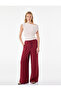 Flat Wide-Legged Pants with Belted Waist and Pockets
