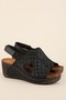 Women's Genuine Leather Wedge Heeled Daily Sandals Iz.1955 Black - 2
