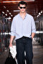 Risto Men's Navy Blue Striped Shirt with Fabric Collar and Cuffs That Minimizes the Need for Ironing after Washing - 5