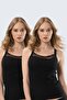 Women's Lace Strappy Camisole 2-Piece Cotton Undershirt