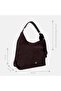Women's Bitter Brown Knitted Patterned Tasseled Suede Textured Shoulder Bag - 7