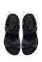Women's Black Strappy Thick Sole Comfort Sandals 26Sfe463718 - 4