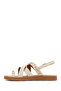 Women's White Sandals with Back Buckle and Stones 26Sfe463414 - 3