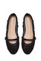 Women's Black Buckle Stoned Fabric Ballerinas 26Pfe45176F - 5
