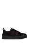 Women's Black Lace-Up Thick Sole Sports Shoes, Patterned Genuine Leather Sneaker 25Afd142114