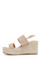 Women's Cream Ankle Buckle Wedge Heeled Espadrille Sandals 25Sfe452118 - 4
