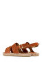 Women's Orange Knitted Detailed Suede Leather Espadrille Sandals 25Sfd206310 - 5