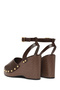 Women's Brown Ankle Buckle Wedge Heeled Sandals 26Sfe499618 - 7