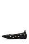 Women's Black Stone Genuine Leather Ballerinas, Summer Shoes 25Sfd494018 - 2