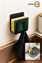 1 Piece Adhesive Sponge Holder with Hook - Black Stainless Steel Kitchen Organizer Hanger M-Sng2 - 4