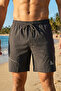 Men's Swim Shorts with 2 Zipper Pockets Cotton Water Absorbent Lining Anthracite Bs-229