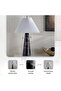 Megumi E27 Marble Table Lamp With Pull Switch 35.5x56cm - Black - 6