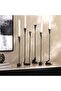 Ignacia Metal Taper Candle Holder 5x5x35cm- Grey Antique - 4