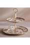 Florian Wren 2 Tier Cake Stand 28x27cm -white & Brown - 3