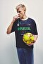 Boxy Fit Brazil Printed Short Sleeve Navy Blue T-Shirt I0286Ax26Sm - 5
