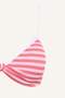 Regular Fit Wrinkled Textured Striped Pink Bikini Top G7027Ax26Sm - 8