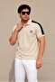Beige Polo Neck Men's T-Shirt 5215