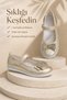 Girl's Gold Ballerina Shoes Size 35 with Ankle Strap Special Occasion Casual Shoes - 3