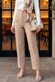 Zra Pleated Carrot Pants -Beige