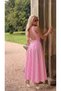 Women's Vintage Open Back Waist Seated Dress Pink Polka Dot - 2