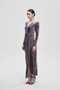 Long Solid Dress with Long Sleeves - 3