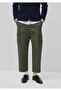 Men's green 100% cotton cargo pants with side pockets